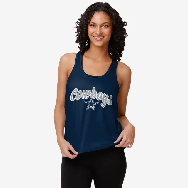 Dallas Cowboys Haut sans manches à rayures Wordmark Team pour femmes