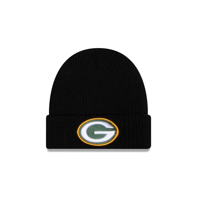 Green Bay Packers Bonnet en tricot noir à revers