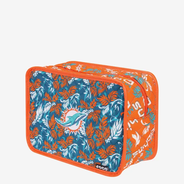 Trousse à maquillage imprimée matelassée Miami Dolphins