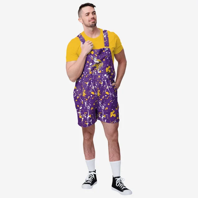 Minnesota Vikings Salopette à bretelles pour hommes avec éclaboussures de peinture