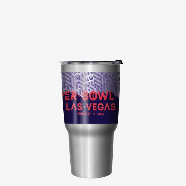 Gobelet en acier inoxydable Super Bowl LVIII Argent 27 oz