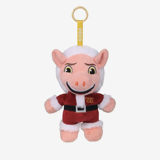 Washington Commanders Porte-clés en peluche mascotte Père Noël avec breloque pour sac