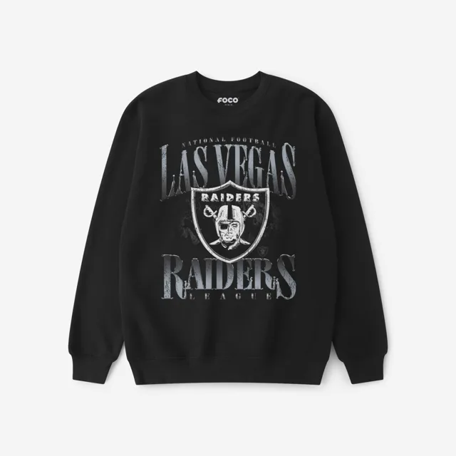 Las Vegas Raiders Sweat-shirt à col rond chromé Stack