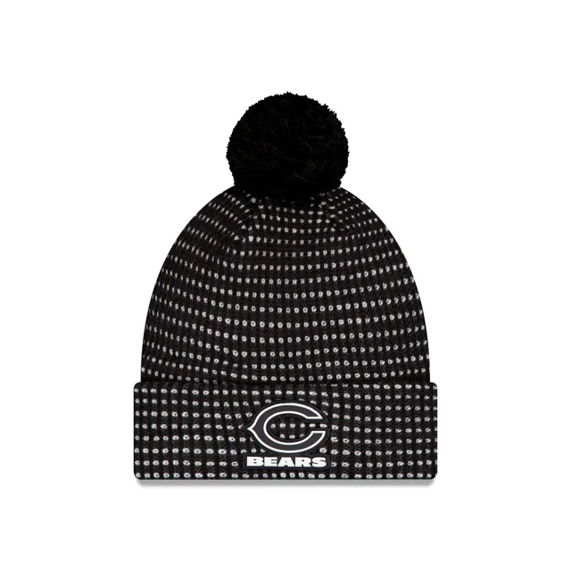 Chicago Bears 2026 Sideline Bonnet en tricot à pompon noir pour temps froid