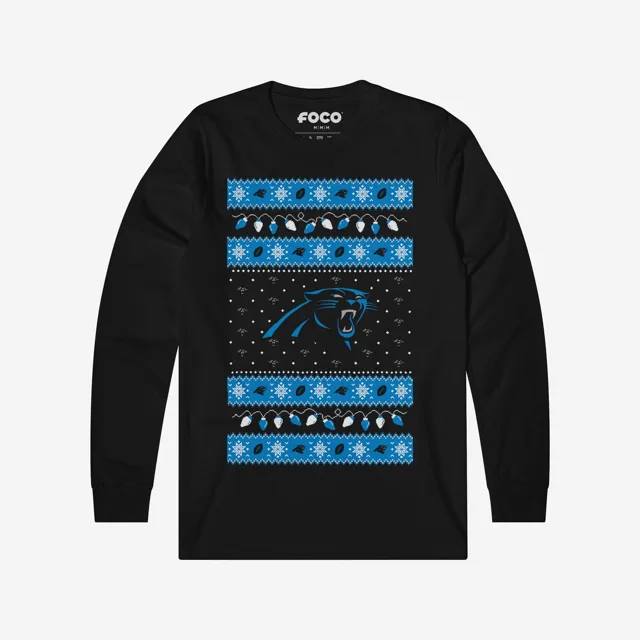 Carolina Panthers Pull à manches longues Holiday Lights