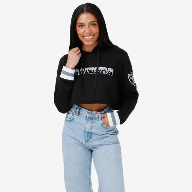 Las Vegas Raiders Sweat à capuche court en chenille pour femme