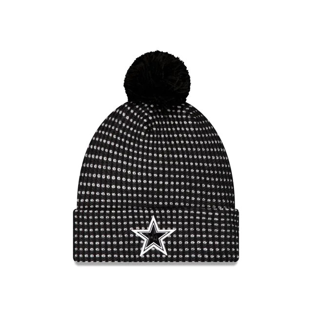 Dallas Cowboys 2026 Sideline Bonnet en tricot à pompon noir pour temps froid