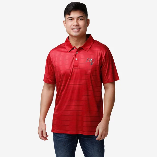 Polo rayé en polyester Tampa Bay Buccaneers