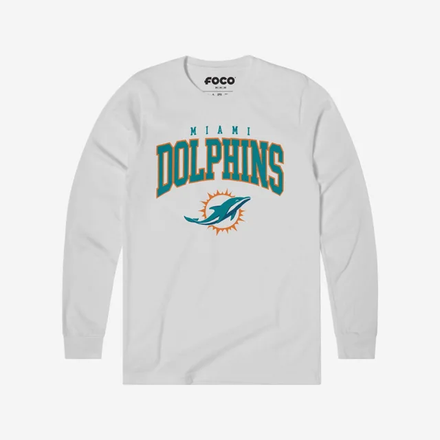 Miami Dolphins T-shirt à manches longues avec logo classique