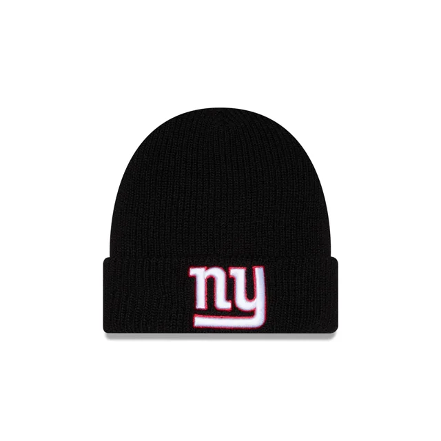 New York Giants Bonnet en tricot noir à revers