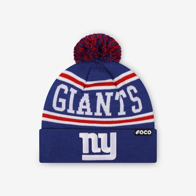 Bonnet à pompon avec logo principal New York Giants
