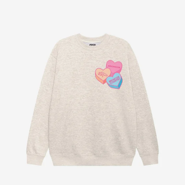 Denver Broncos Sweat-shirt à col rond Candy Heart