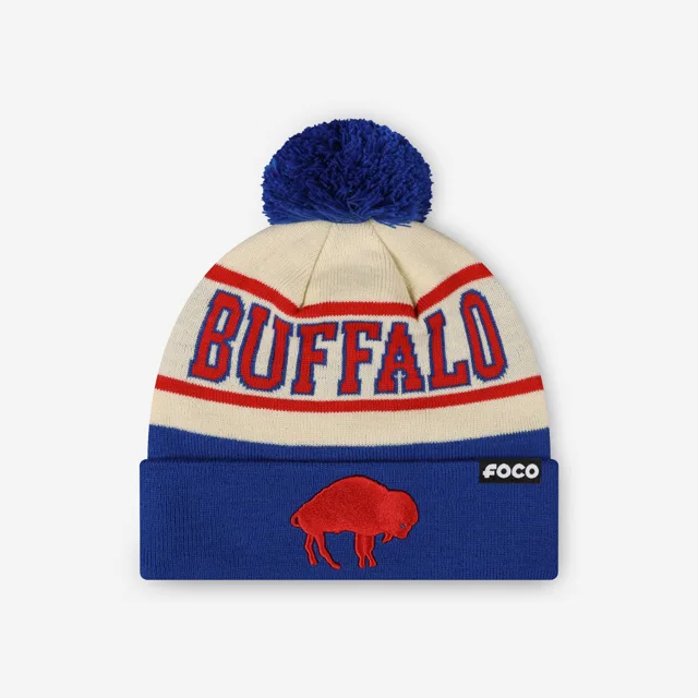 Bonnet à pompon avec logo rétro à rayures Heritage Buffalo Bills
