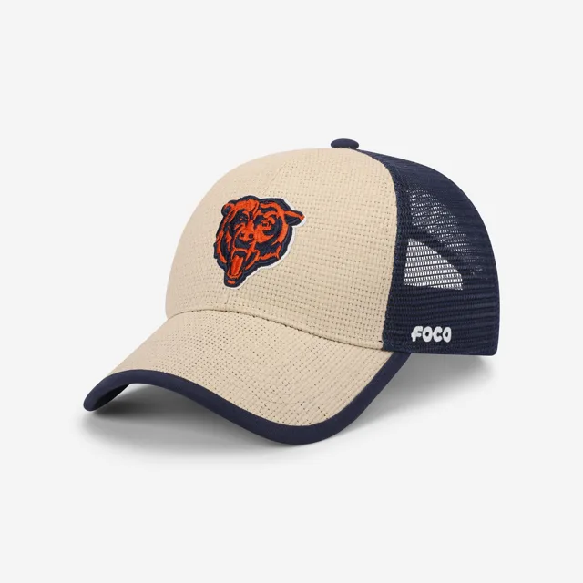 Chicago Bears Casquette de camionneur décontractée en paille