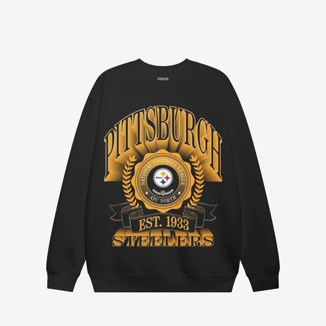 Pittsburgh Steelers Sweat-shirt à col rond avec écusson de bannière