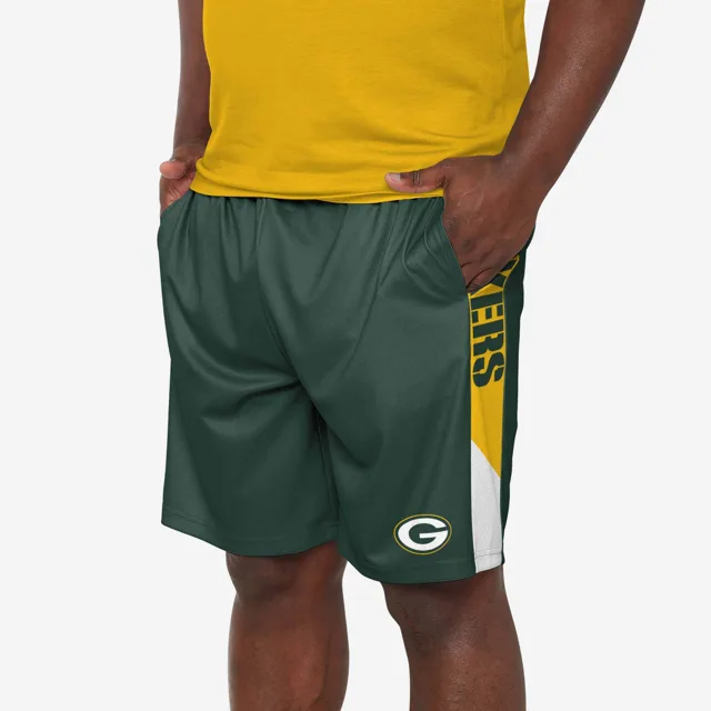 Short d'entraînement à rayures latérales Green Bay Packers