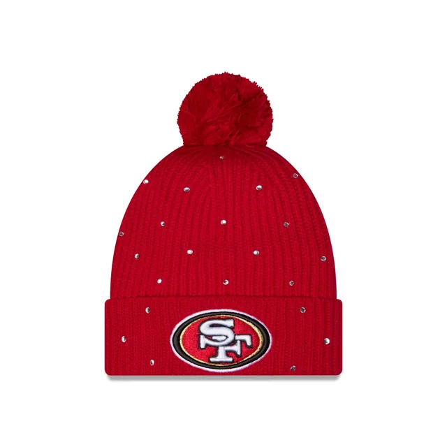 San Francisco 49ers Bonnet en tricot à pompon strass pour femme