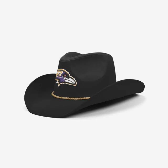 Chapeau de cowboy noir Baltimore Ravens