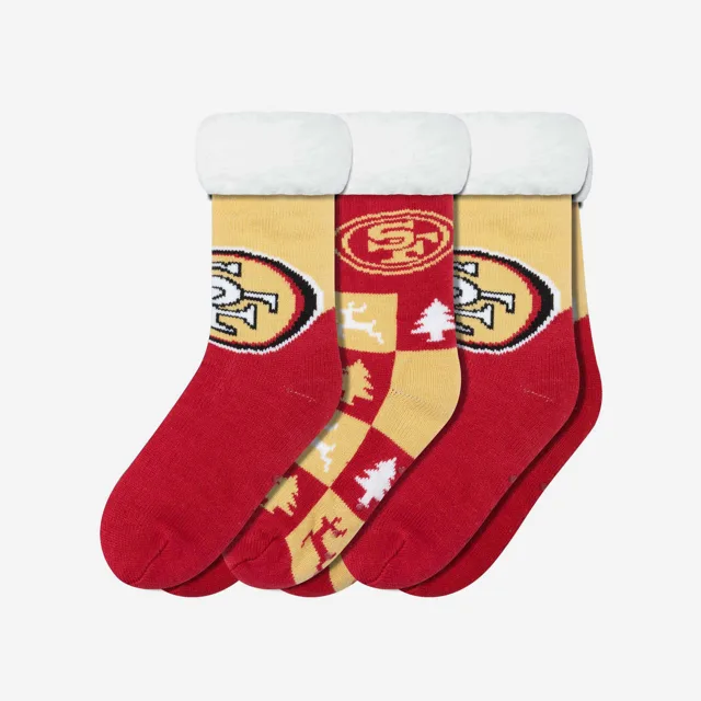 San Francisco 49ers Lot de 3 paires de chaussettes pantoufles Fan Footy pour femmes