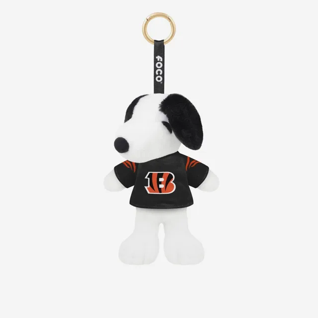 Cincinnati Bengals Porte-clés en peluche Snoopy Peanuts avec breloque pour sac