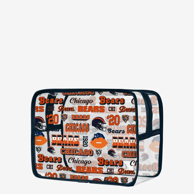 Chicago Bears Répéter Trousse à maquillage transparente à imprimé rétro