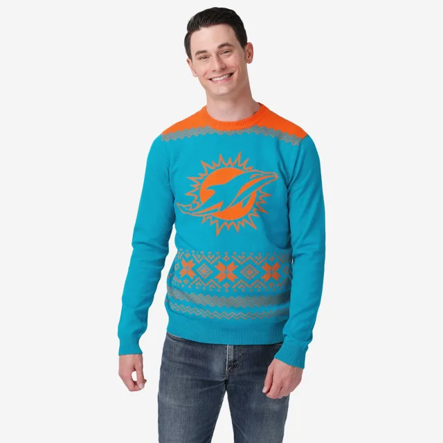 Miami Dolphins Pull de Noël avec grand logo