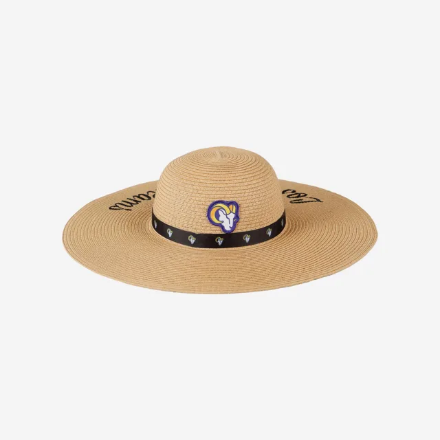 Los Angeles Rams Chapeau de paille de plage avec mot-symbole pour femme