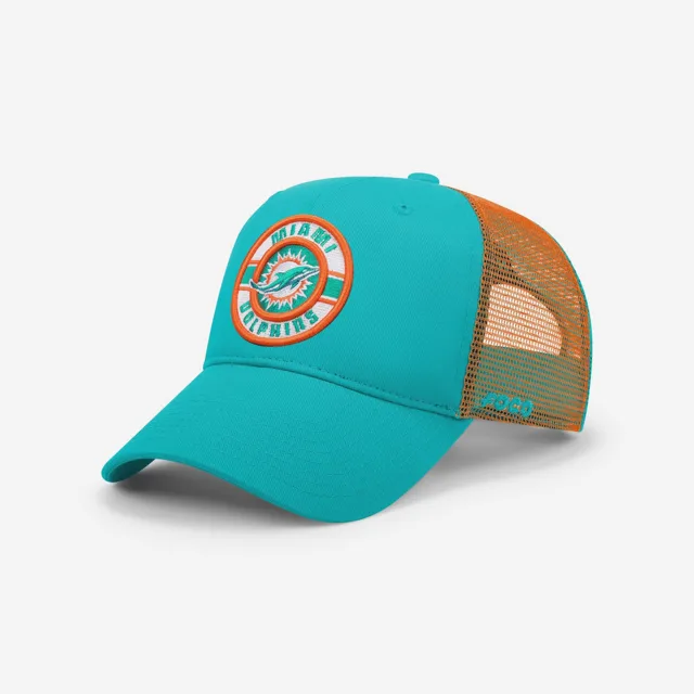 Casquette de camionneur bicolore Miami Dolphins Patch