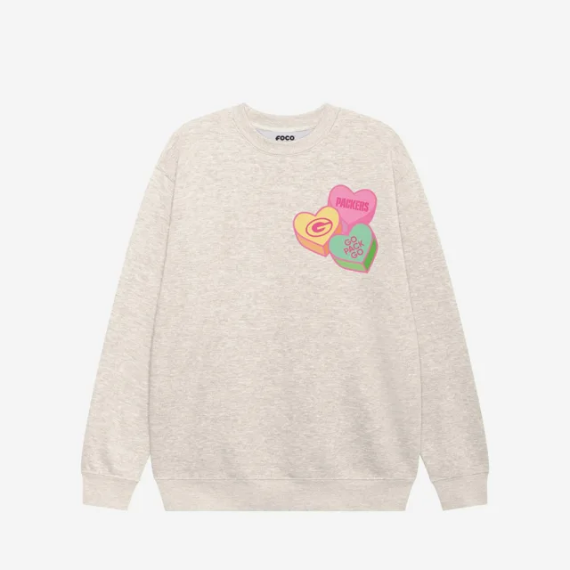 Green Bay Packers Sweat-shirt à col rond Candy Heart