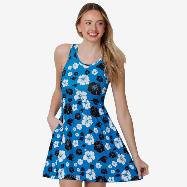 Carolina Panthers Robe d'été florale préférée des fans pour femmes