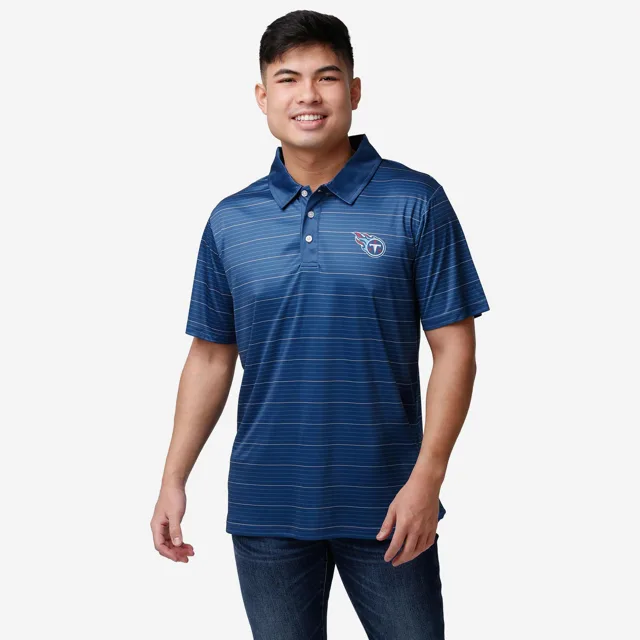 Polo rayé en polyester Tennessee Titans