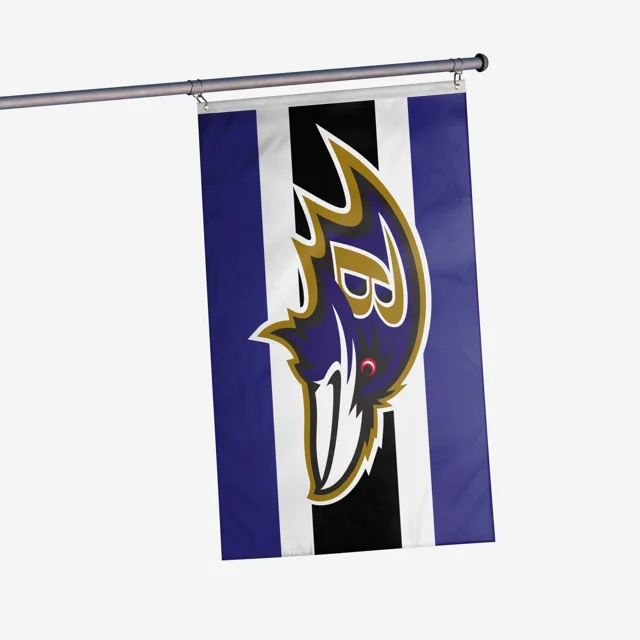 Baltimore Ravens Drapeau horizontal à rayures avec grand logo