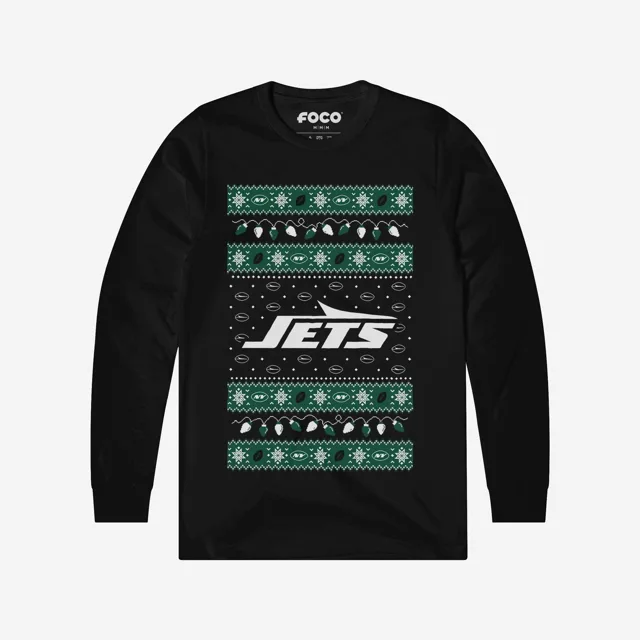 New York Jets Pull à manches longues Holiday Lights