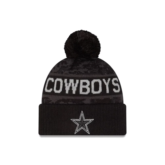 Dallas Cowboys 2026 Salut au service Bonnet tricoté à pompons pour enfants