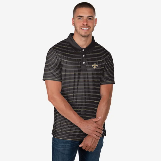 Polo rayé en polyester New Orleans Saints