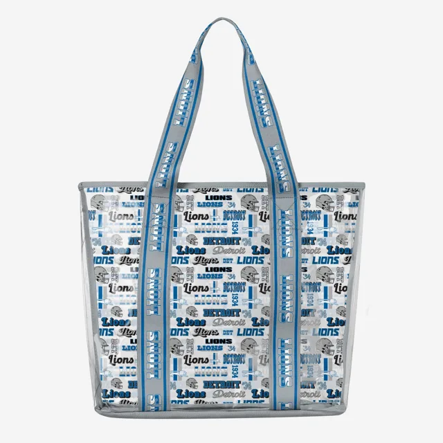 Detroit Lions Répétez l'impression rétro Sac fourre-tout transparent