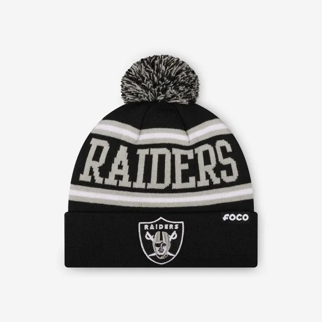 Bonnet à pompon avec logo principal Las Vegas Raiders