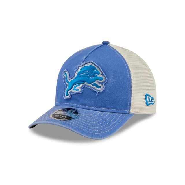 Detroit Lions Casquette de camionneur à cadre en A avec logo effiloché 9FORTY M-Crown