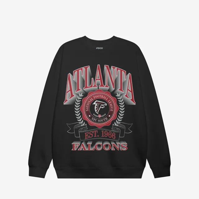 Atlanta Falcons Sweat-shirt à col rond avec écusson de bannière