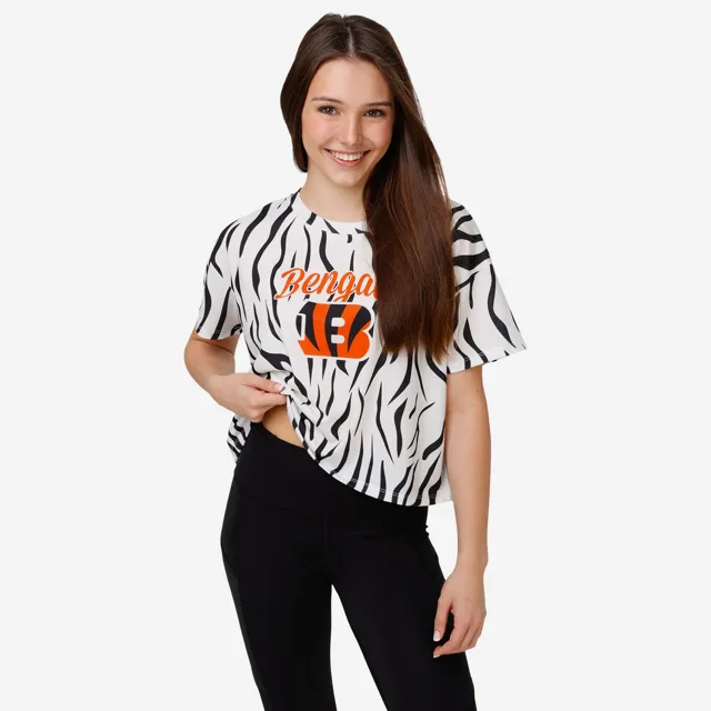 Cincinnati Bengals Haut court à rayures blanches pour femme