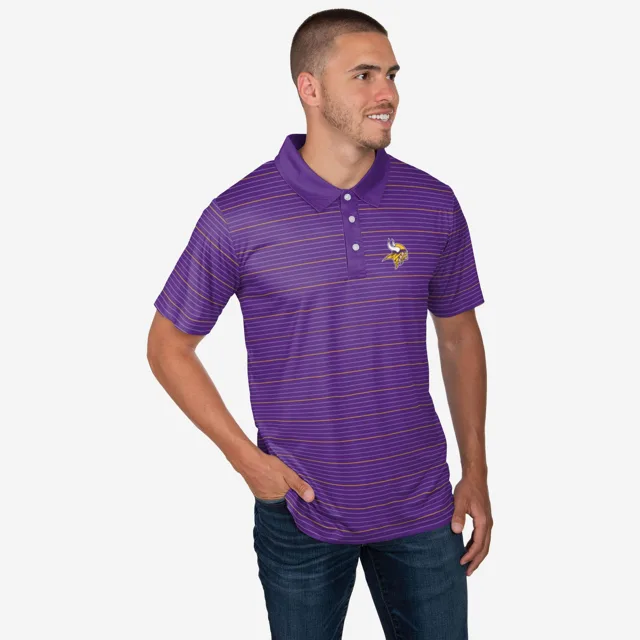Polo rayé en polyester Minnesota Vikings