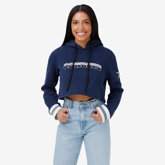 Dallas Cowboys Sweat à capuche court en chenille pour femme