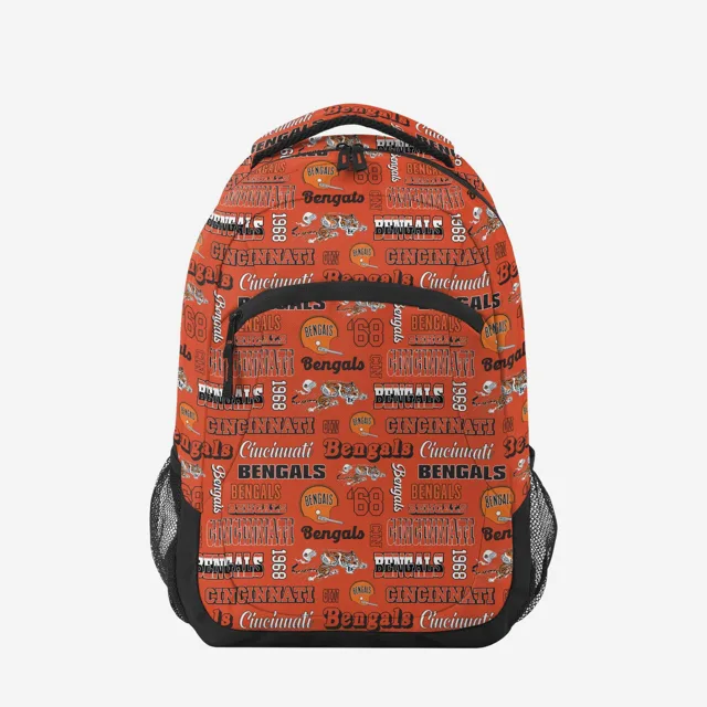Cincinnati Bengals Répétez le sac à dos d'action d'impression rétro