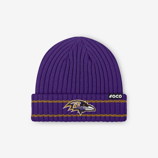 Bonnet côtelé avec logo principal Baltimore Ravens
