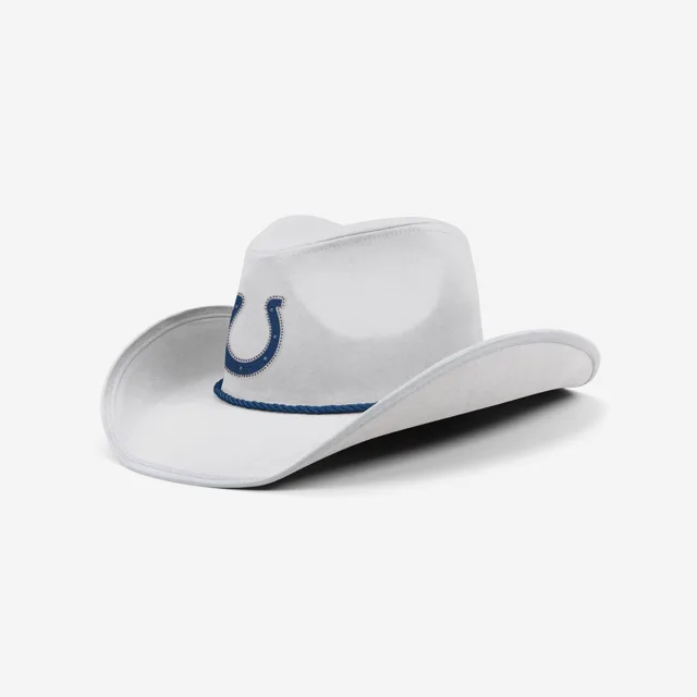 Indianapolis Colts Chapeau de cowboy avec logo en strass blanc