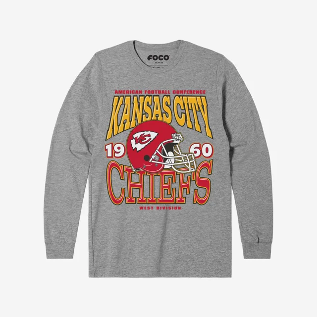 Kansas City Chiefs T-shirt à manches longues avec casque d'équipe classique