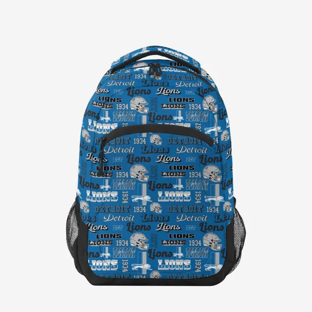 Detroit Lions Répétez le sac à dos d'action d'impression rétro