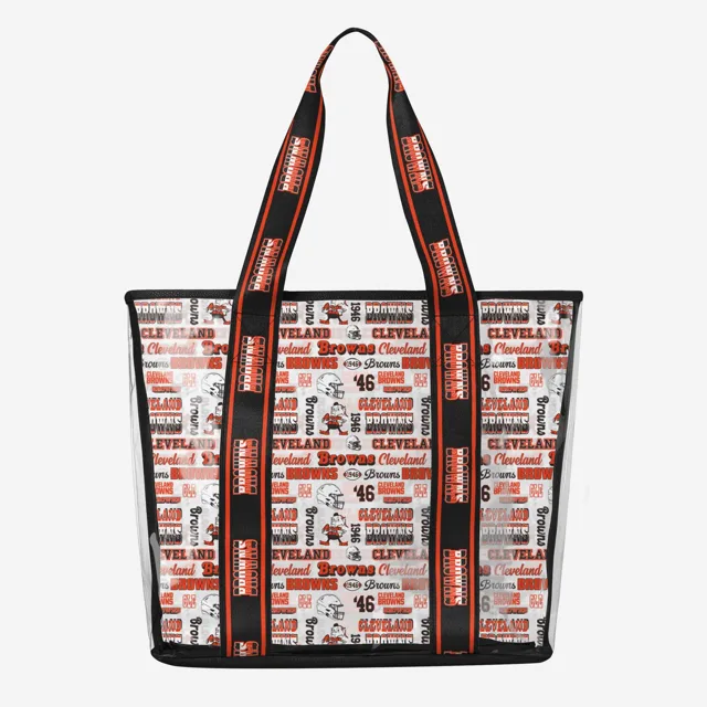 Cleveland Browns Répétez l'impression rétro Sac fourre-tout transparent