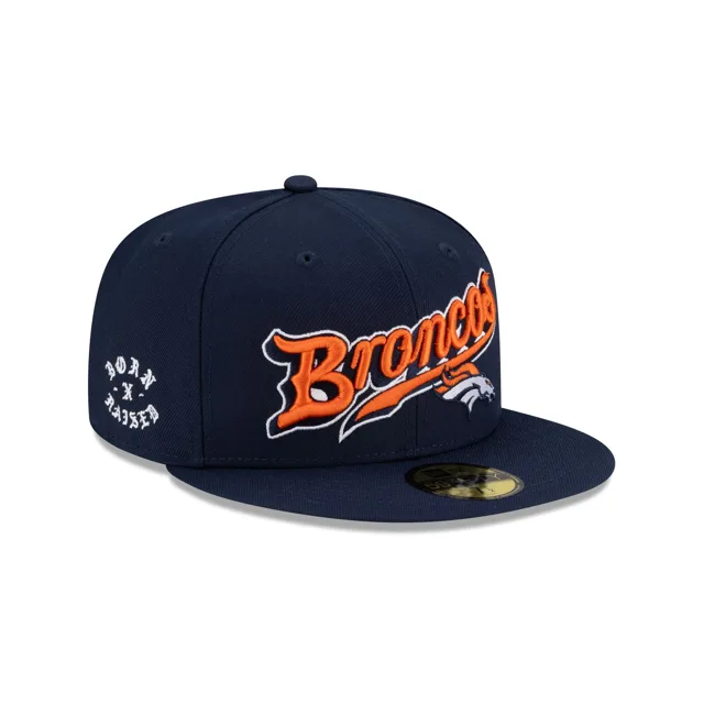 Né x Élevé x Denver Broncos Script 59FIFTY Chapeau ajusté