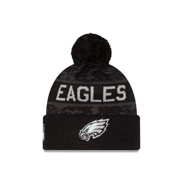 Philadelphia Eagles 2026 Salut au service Bonnet tricoté à pompons pour enfants